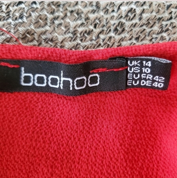 Boohoo Red Twist Wide Leg Jumpsuit - Picture 9 of 10